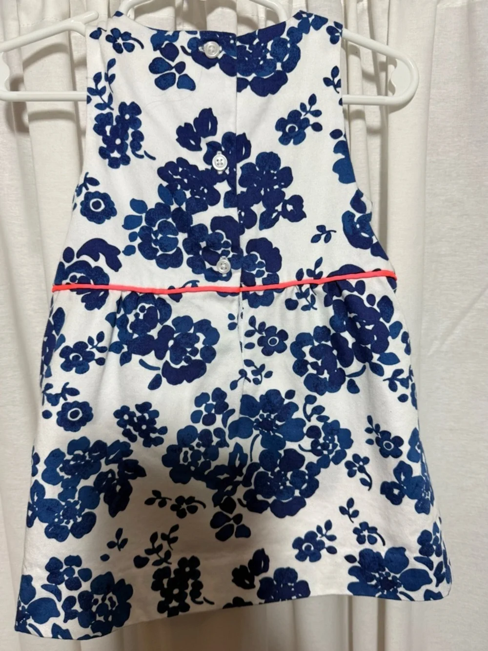 Janie and Jack Navy Floral Girls Dress with Coral Trim NWOT